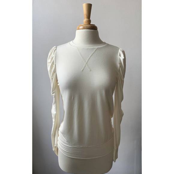 NEW BOBI puff sleeve top in cream - Picture 1 of 1